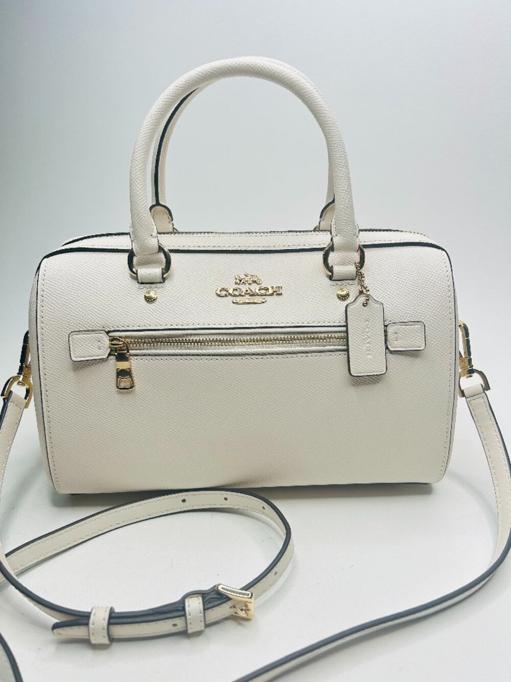 COACH Rowan Small (10" x 7") F79946 Chalk Leather Crossbody/Satchel NWOT